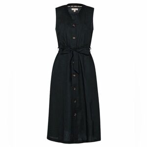 Barbour Black Linen Elsie Sleeveless Midi Dress Size 12 NWT